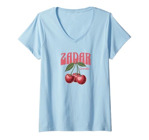 Damen Zadar Kroatien/Zadar T-Shirt mit V-Ausschnitt von Zadar Croatia Souvenir Store