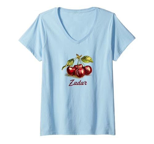 Damen Zadar Kroatien/Zadar T-Shirt mit V-Ausschnitt von Zadar Croatia Souvenir Store
