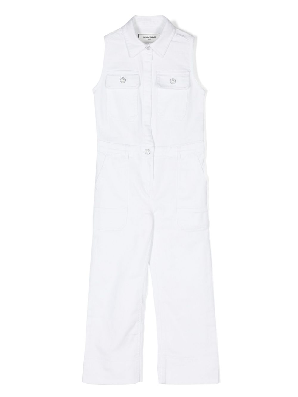 Zadig & Voltaire Kids Ärmelloser Kendall Jeans-Jumpsuit - Weiß von Zadig & Voltaire Kids