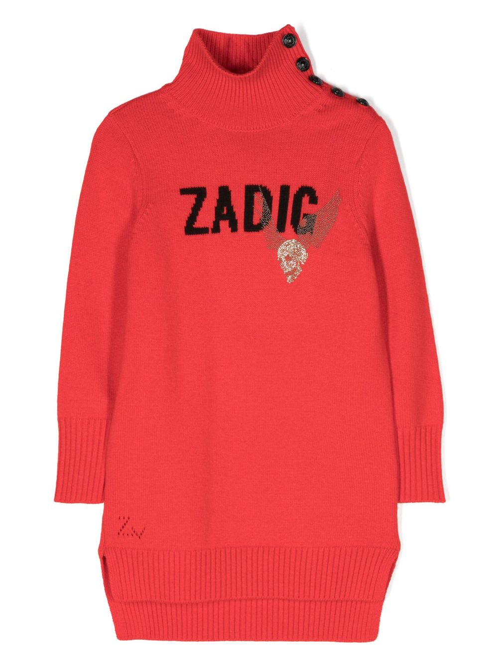 Zadig & Voltaire Kids Gestricktes Kleid mit Stehkragen - Rot von Zadig & Voltaire Kids