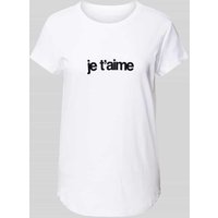 Zadig & Voltaire T-Shirt mit Statement-Print Modell 'WOOP' in Weiss, Größe L von Zadig & Voltaire