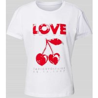 Zadig & Voltaire T-Shirt mit Strasssteinbesatz Modell 'WALK' in Weiss, Größe M von Zadig & Voltaire
