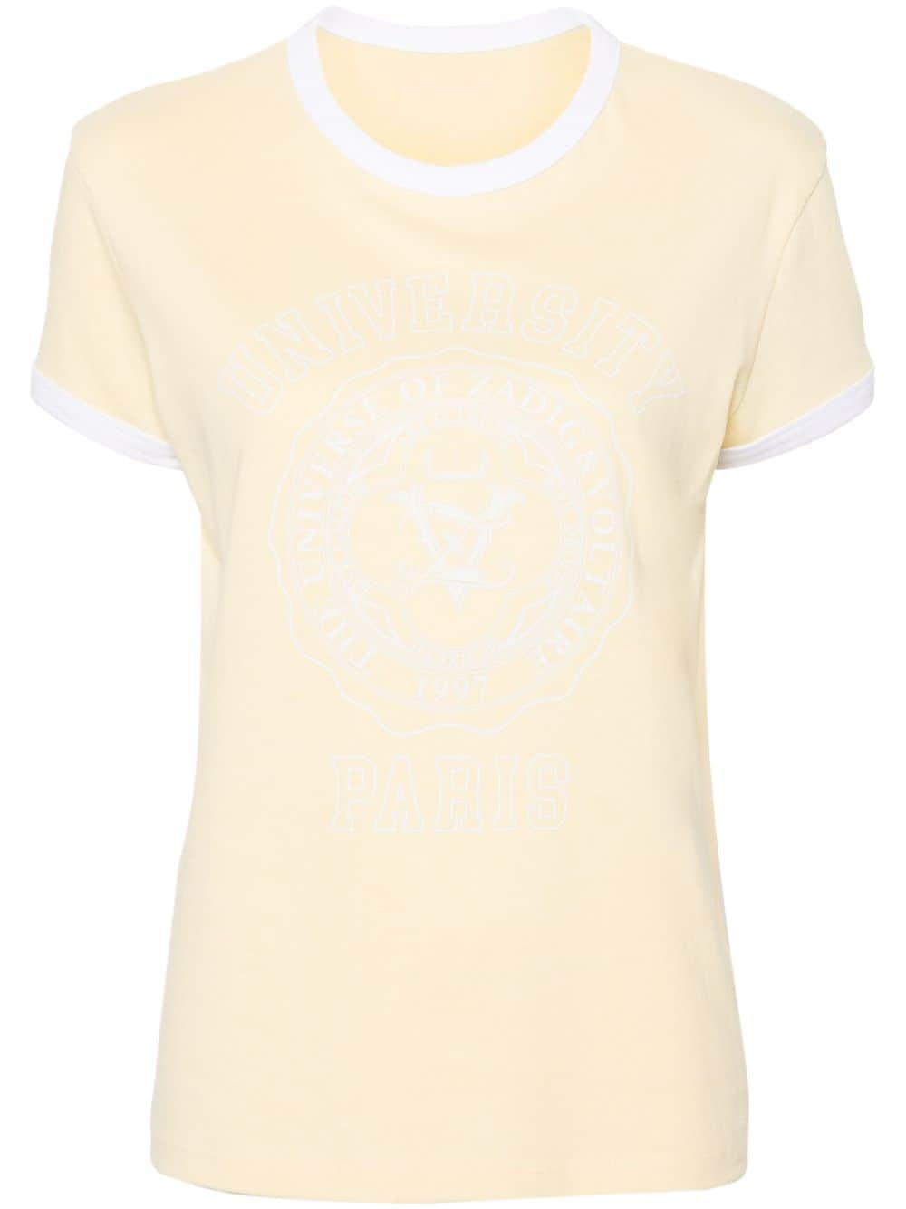 Zadig&Voltaire Walk University Diamanté' T-Shirt - Gelb von Zadig&Voltaire