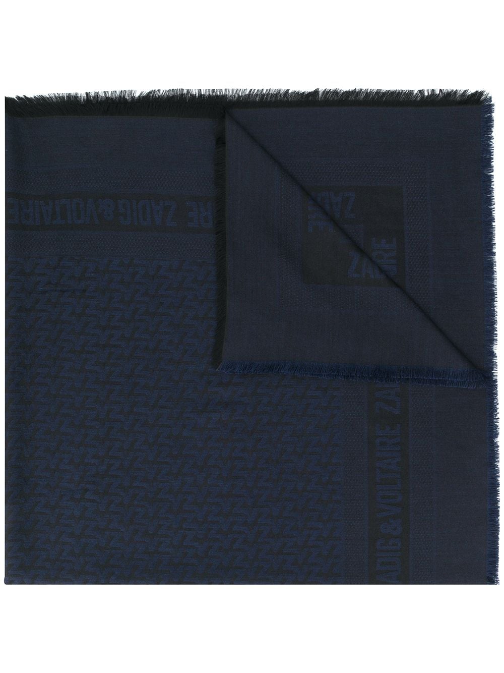 Zadig&Voltaire Jacquard-Schal mit Logos - Blau von Zadig&Voltaire