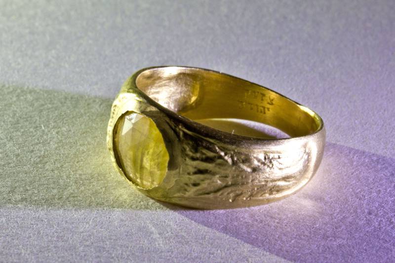 14K Gold Herren Antik Ring Mit Gelb Saphir Edelstein - Alternative Ehering von ZadokGold