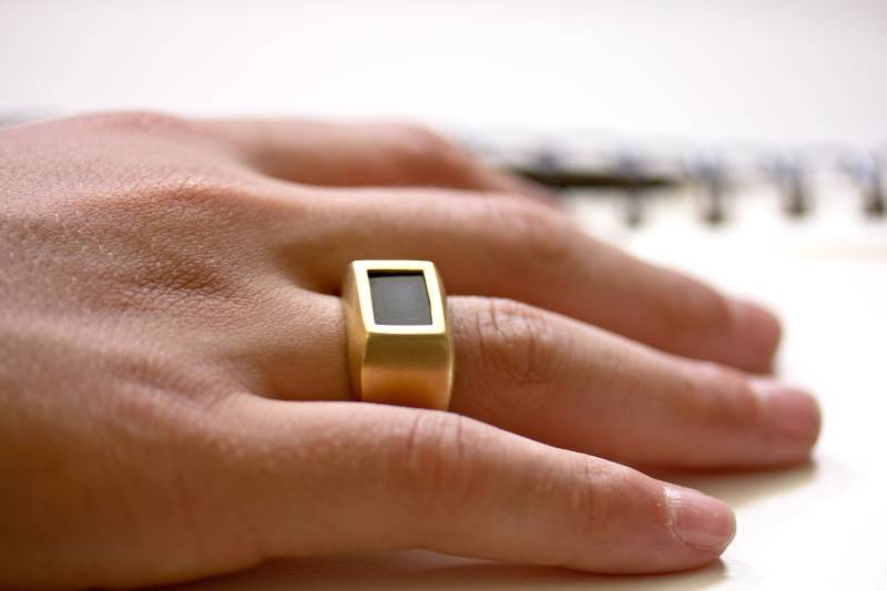 Herren Ring Onyx, Onyx Siegelring, Herrenring Herrenring, Geschenk Für Männer Herren Ring Onyx, Onyx Siegelring, Herrenring Herrenring, Geschenk Für Männer von ZadokGold