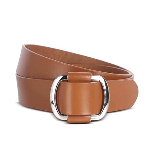 Zaewry Ledergürtel Damen Braun, Damengürtel ohne Löcher, Verstellbarer Gürtel mit Metallverschluss, Gürtel Frauen für Jeans, Kleid, Geschenke Zaewry Ledergürtel Damen Braun, Damengürtel ohne Löcher, Verstellbarer Gürtel mit Metallverschluss, Gürtel Frauen für Jeans, Kleid, Geschenke von Zaewry