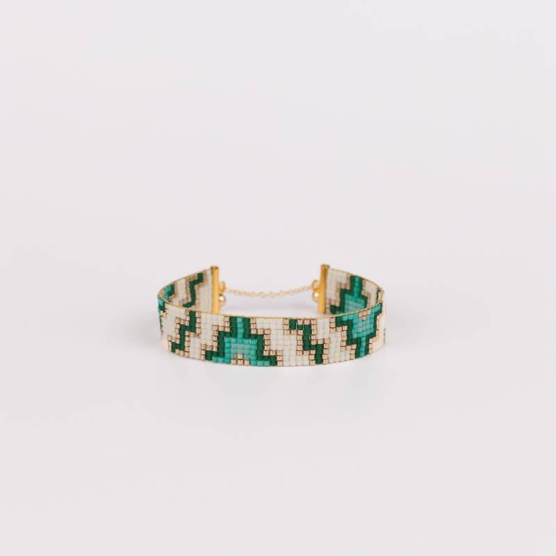 Smaragd Zauberhaftes Armband, High-End Bead Loom Art Deco Stil, Miyuki Glasperlen 14K Gold Filled Schmuck, Handgewebt von ZafeerOfficial