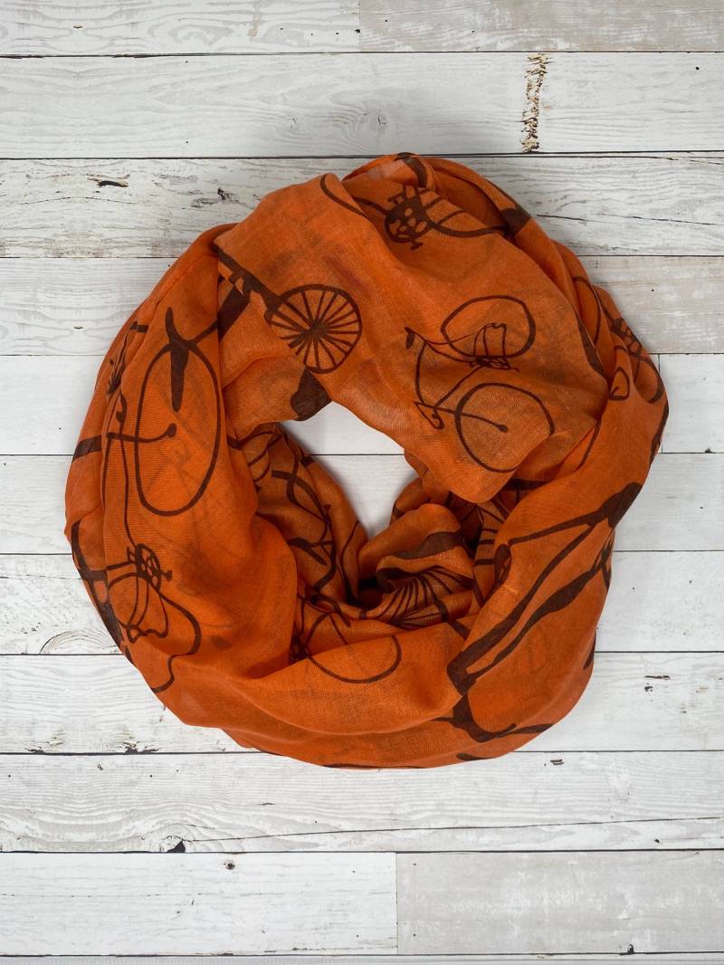 Orange Fahrradschal Oder Infinity Circle Eternity Loop Schal von ZaffreBoutique