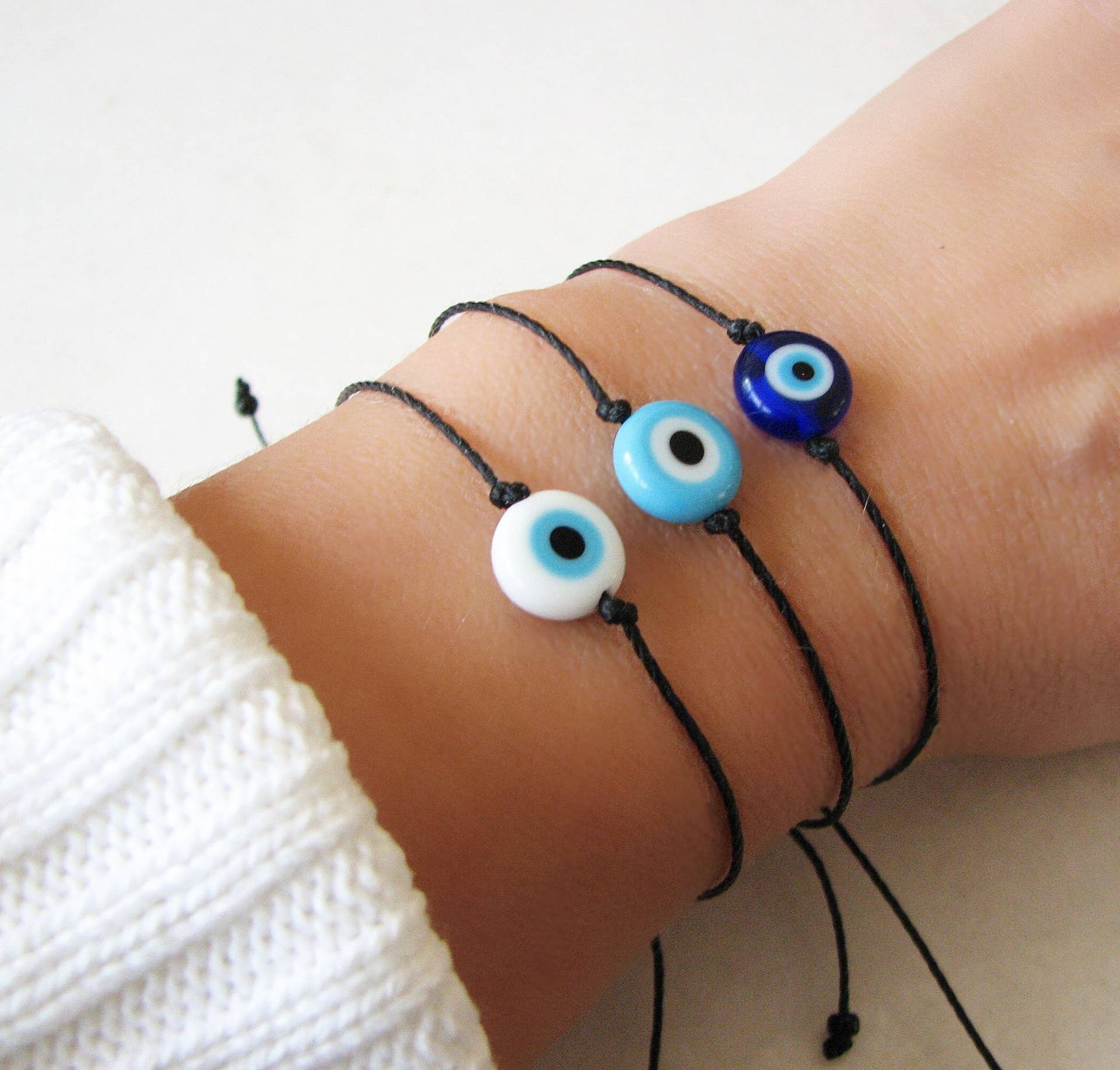 Evil Eye Armband Männer, Schmuck Für Frauen, Schwarzes Kordelarmband, Freundschaftsarmband von ZafireniaDainty