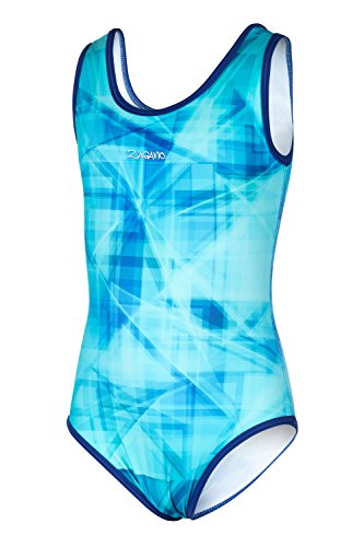 Zagano Badeanzug Mädchen 7003 - badeanzüge für Mädchen -swimsuite for Girls - Bademode für Mädchen, Badeanzug Kinder UV-beständig Schwimmanzug Kinder blau Weiss Gr. 122 von Zagano Adam Lipski