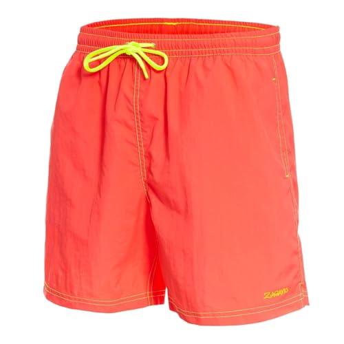 Zagano Adam Lipski Badehose Herren 5112 - Badehosen Männer Schwimmhose - Badeshorts - Bad Strand Boxer Shorts for Men - Kurze Hosen - Trainingshose Beachshorts Carrot rot Gr. M von Zagano Adam Lipski