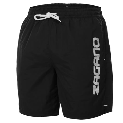 Zagano Adam Lipski Badehose Herren 5115 - Badehosen Männer Schwimmhose - Badeshorts - Bad Strand Boxer Shorts for Men - Kurze Hosen - Trainingshose Beachshorts schwarz Gr. M von Zagano Adam Lipski