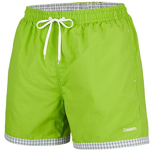 Zagano Adam Lipski Badehose Herren Schwimmhose Herren Badeshorts Herren, 5113 Badehose Herren lang pini grün hellgrün, Gr. 3XL von Zagano Adam Lipski