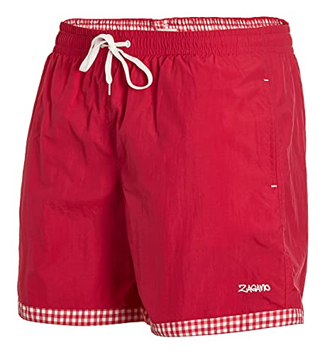 Zagano Adam Lipski Badehose Herren Schwimmhose Herren Badeshorts Badeshort Herren Badehose Herren lang rot red Coral, 5113 Gr.3XL von Zagano Adam Lipski