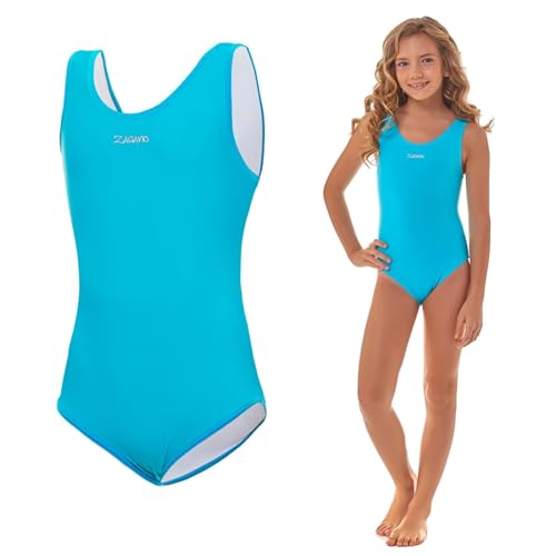 Zagano Badeanzug Mädchen 7003 - badeanzüge für Mädchen -swimsuite for Girls - Bademode für Mädchen, Badeanzug Kinder UV-beständig Schwimmanzug Kinder türkis Gr. 164 von Zagano Adam Lipski