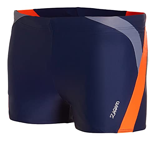 Zagano Badehose Herren, Männer Badehose Herren kurz enganliegend, Schwimmhose Herren, Ideal für den Strand oder Pool Badehosen Männer Navy Blue blau S von Zagano Adam Lipski