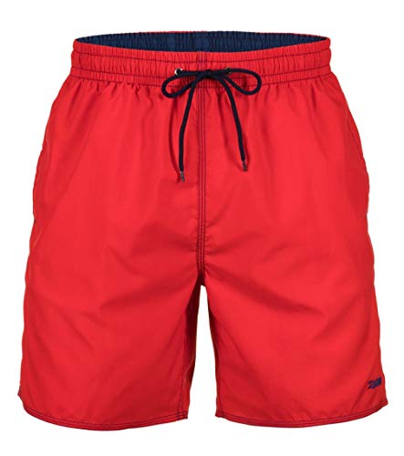 Zagano Badehose Herren Badeshorts, Boardshorts für Männer mit Kordelzug, Badehose, Sporthose, Shorts L Rot, hergestellt in der EU von Zagano Adam Lipski