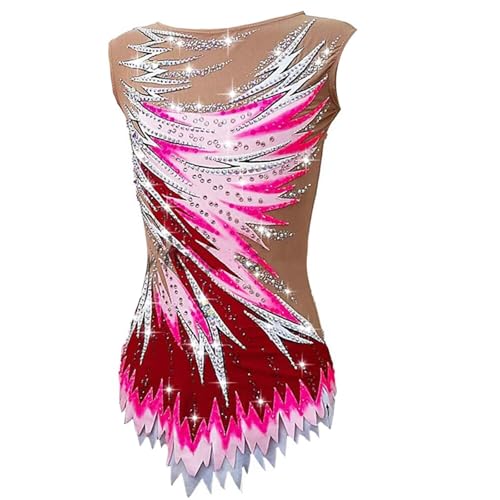Zagitova Ärmelloser Turnanzug for Rhythmische Gymnastik Atmungsaktiver Tanzanzug Rundhalsausschnitt Rhythmische Sportgymnastik Uniform(S) von Zagitova