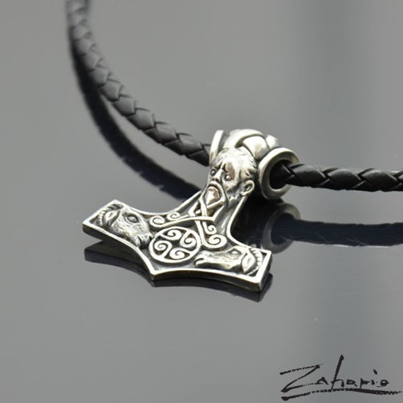 Anhänger Thors Hammer Silberfarben von Zahario