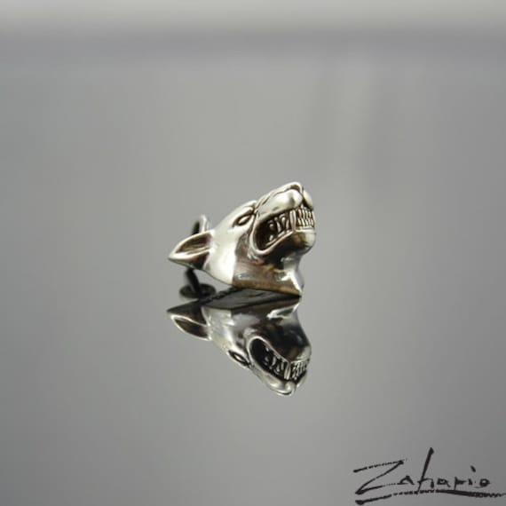 Anhänger Wütender Wolf, Silberfarben von Zahario