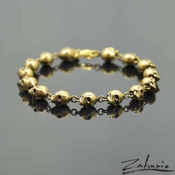 Armband Totenköpfe Bronze von Zahario