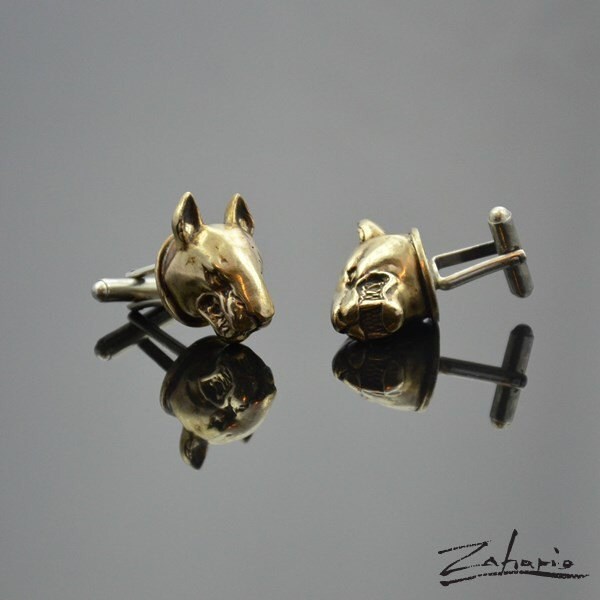 Manschettenknöpfe Bulteriers Bronze von Zahario