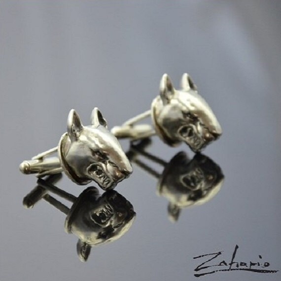 Manschettenknöpfe Bulteriers Silber von Zahario