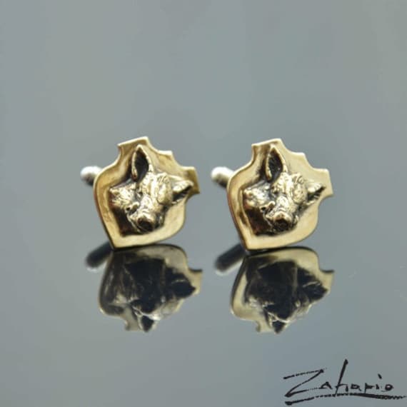 Manschettenknöpfe Wildschweine Bronze Zahario von Zahario