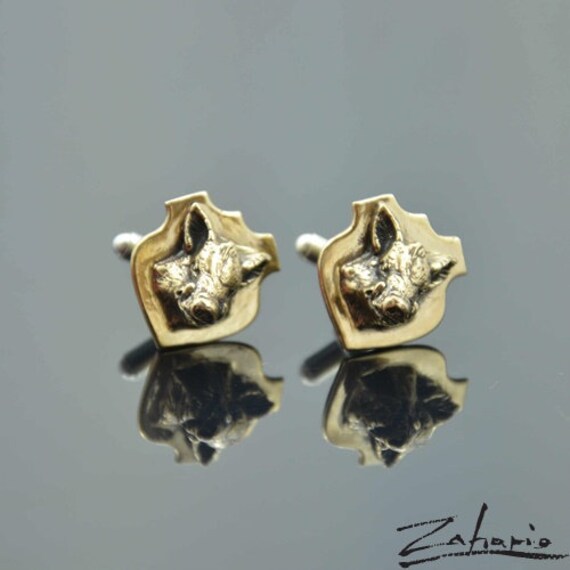 Manschettenknöpfe Wildschweine Bronze Zahario von Zahario