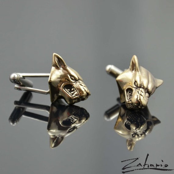 Manschettenknöpfe Wolfs Bronze von Zahario
