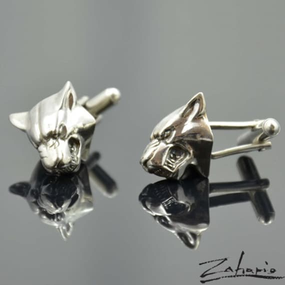Manschettenknöpfe Wolfs Silbern von Zahario