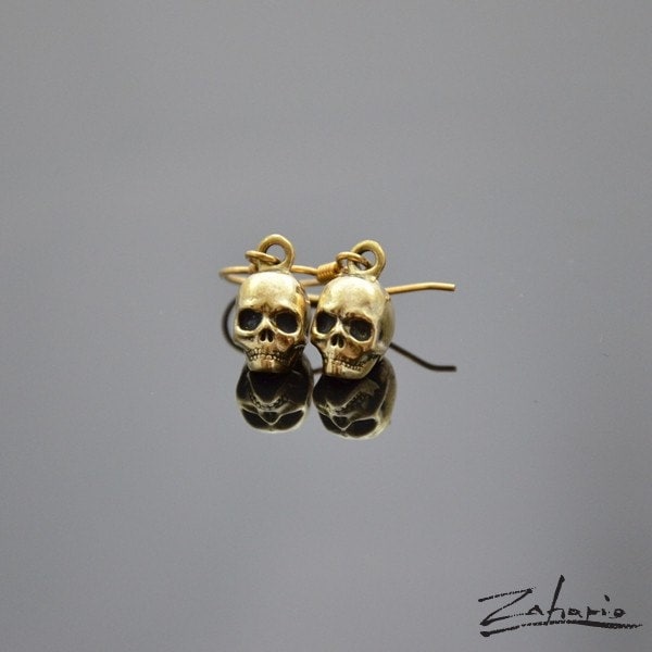 Ohrringe Schädel Bronze von Zahario