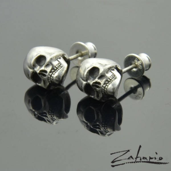 Ohrringe Totenköpfe Silber von Zahario
