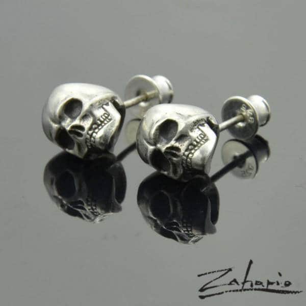 Ohrringe Totenköpfe Silber von Zahario