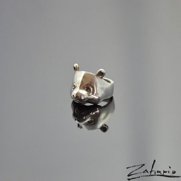 Ring Panda Silberfarben von Zahario