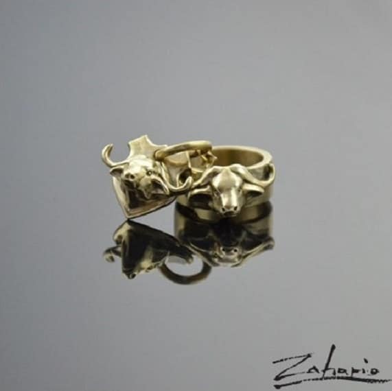 Set Büffel Aus Bronze von Zahario