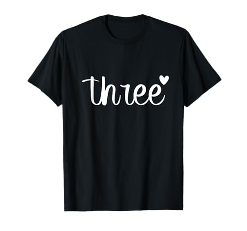 Zahl DREI Text Kinder Geburtstag 3 Jahre Kind Schrift Alter T-Shirt von Zahl Schrift Schriftzug Text Geburtstag für Kind
