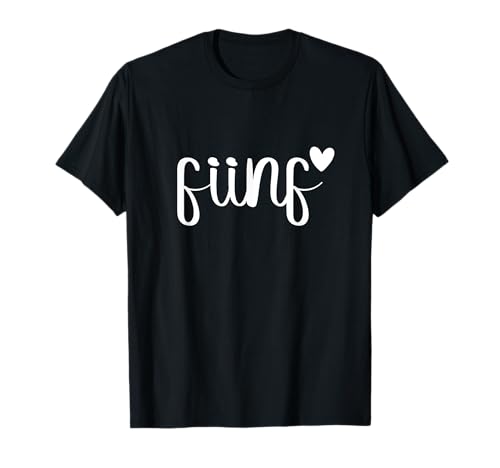 Zahl Fünf Text Kinder Geburtstag 5 Jahre Kind Schrift Alter T-Shirt von Zahl Schrift Schriftzug Text Geburtstag für Kind