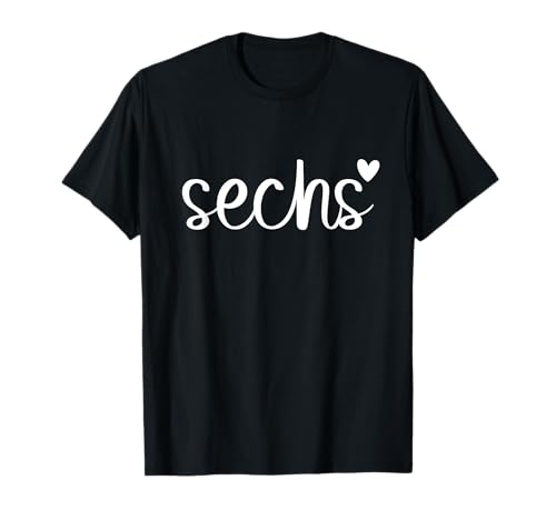 Zahl Sechs Text Kinder Geburtstag 6 Jahre Kind Alter T-Shirt von Zahl Schrift Schriftzug Text Geburtstag für Kind