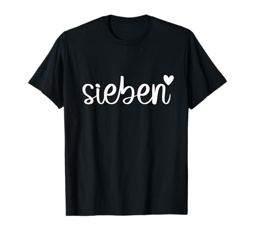 Zahl Sieben Text Kinder Geburtstag 7 Jahre Kind Alter T-Shirt von Zahl Schrift Schriftzug Text Geburtstag für Kind