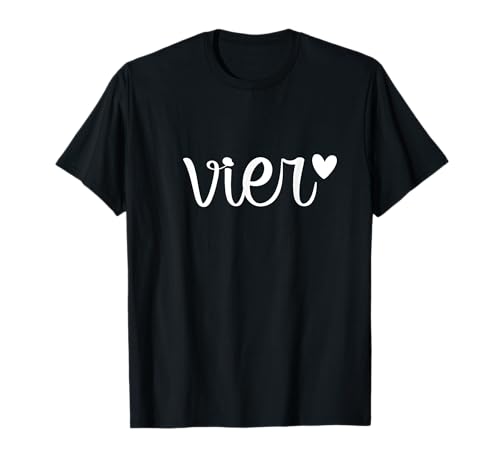 Zahl Vier Text Kinder Geburtstag 4 Jahre Kind Kinder Schrift T-Shirt von Zahl Schrift Schriftzug Text Geburtstag für Kind