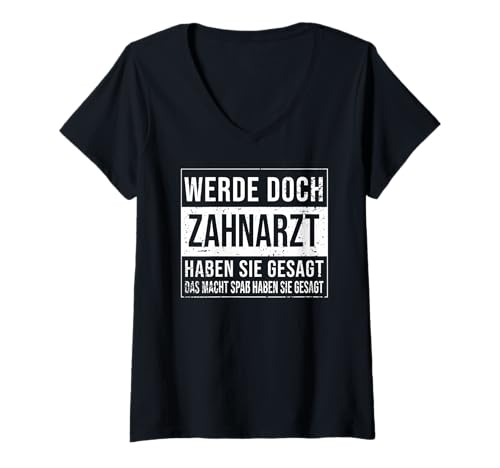 Damen Dentist Geburtstag lustiges Zahnarzt T-Shirt mit V-Ausschnitt Damen Dentist Geburtstag lustiges Zahnarzt T-Shirt mit V-Ausschnitt von Zahnarzt Zubehör Geschenke Geburtstag-Shirt