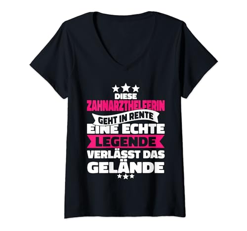 Damen Rentnerin Zahnarzthelferin Rente Spruch Ruhestand T-Shirt mit V-Ausschnitt Damen Rentnerin Zahnarzthelferin Rente Spruch Ruhestand T-Shirt mit V-Ausschnitt von Zahnarzthelferin Rente Rentnerin Store