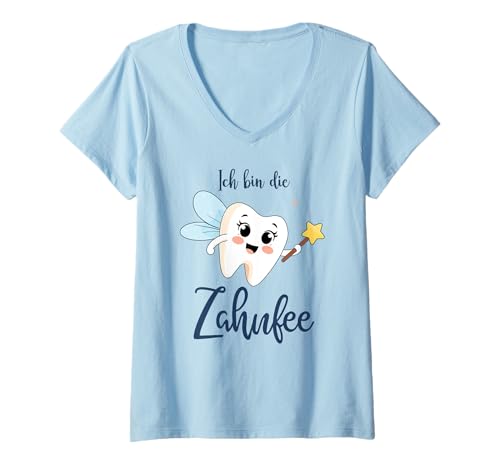 Damen Ich bin die Zahnfee Kostüm für Karneval und Fasching T-Shirt mit V-Ausschnitt Damen Ich bin die Zahnfee Kostüm für Karneval und Fasching T-Shirt mit V-Ausschnitt von Zahnfee Kostüm Karneval Fasching Shop