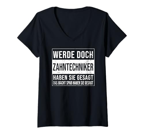 Damen Zahnarzt Geburtstag lustiges Zahntechniker T-Shirt mit V-Ausschnitt Damen Zahnarzt Geburtstag lustiges Zahntechniker T-Shirt mit V-Ausschnitt von Zahntechniker Zubehör Geschenke Geburtstag-Shirt
