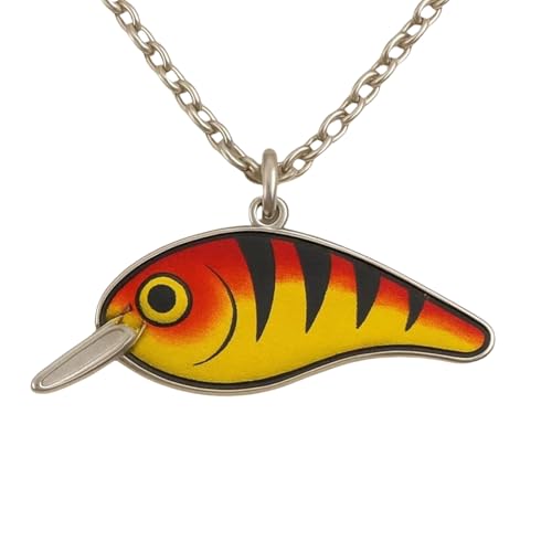 Zahoken Fisch Halskette | Fisch Schmuck | Leichtes Buntes Angelköder Schmuckstück Für Reise Damen Herren Kinder von Zahoken