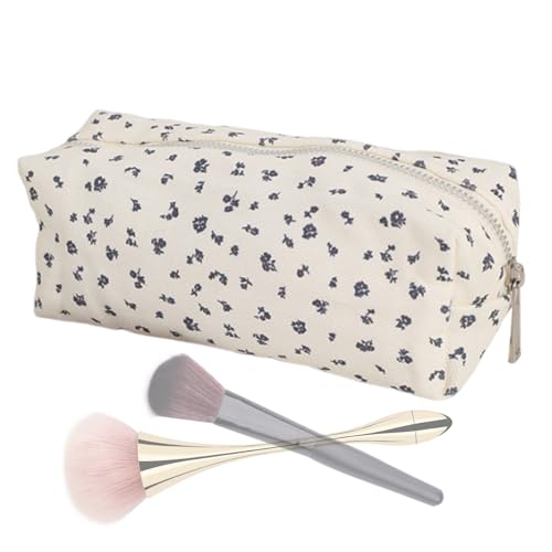 Zahoken Geblümte Make Up Bag, Make-up-Pinsel-Organizer Für Reisen, Kosmetiktaschen Aufbewahrungstasche Beutel, Canvas Kosmetik Organizer Reisetasche, Makes Up Organizers Kulturbeutel, von Zahoken