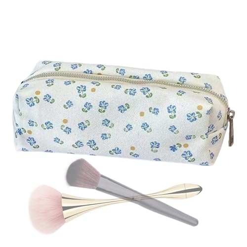 Zahoken Geblümte Make Up Bag, Make-up-Pinsel-Organizer Für Reisen, Kosmetiktaschen Aufbewahrungstasche Beutel, Canvas Kosmetik Organizer Reisetasche, Makes Up Organizers Kulturbeutel, von Zahoken