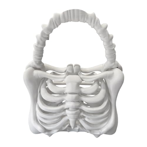 Zahoken Totenkopf Handtasche Für Damen Mit Rippenkäfig Design - Gothik Punk Geldbörsen | Halloween Geldbörse Gothic Punk Rock Accessoire für Reisen Ausgehen Jugendliche Mädchen Party Schule Arbeit von Zahoken